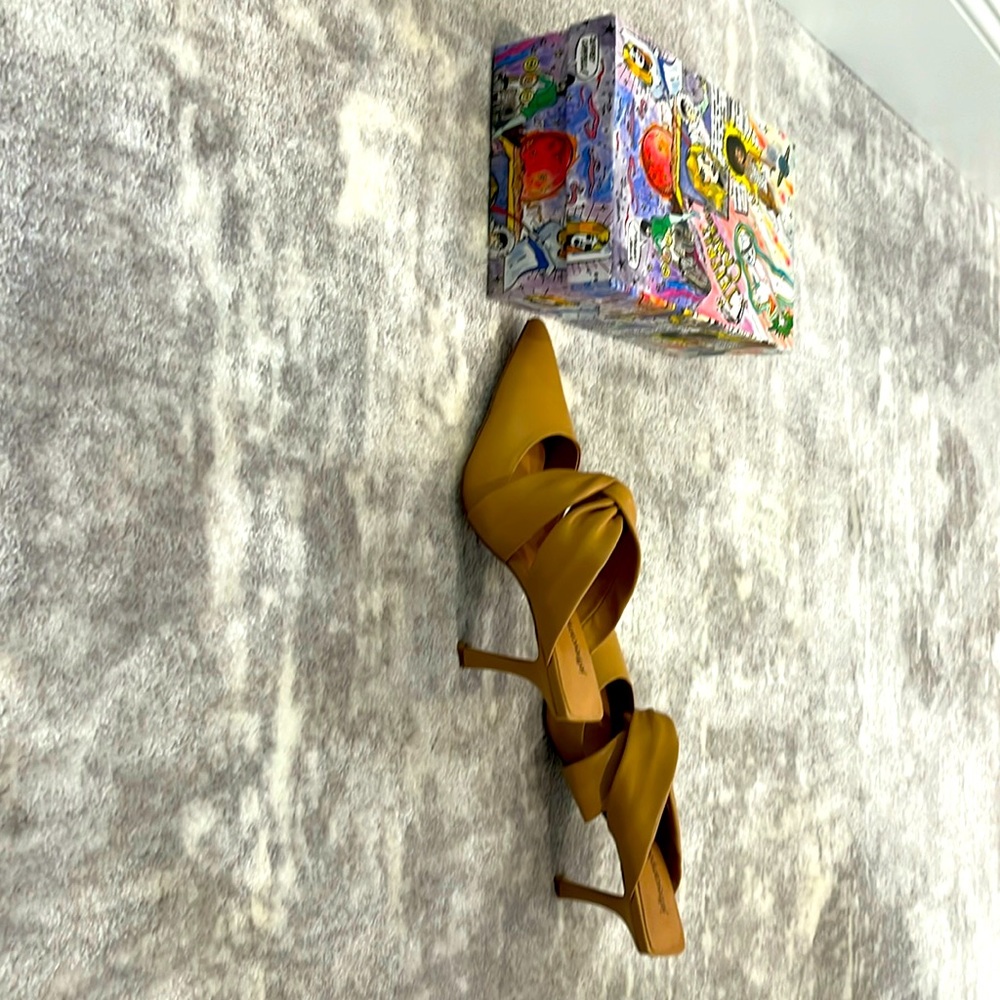 NWT Jeffrey Campbell leather mule heels.